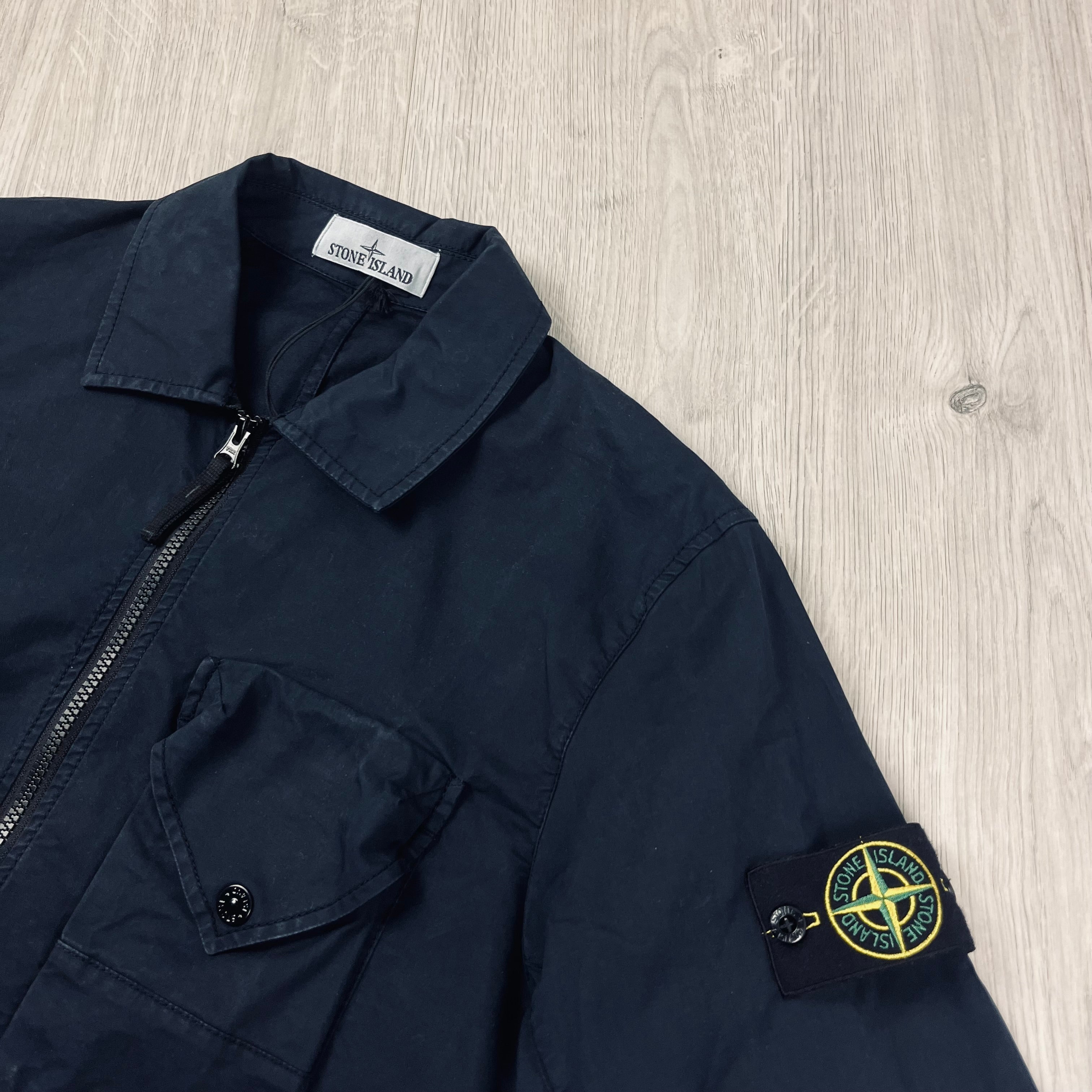 Stone Island Zip Overshirt - Navy