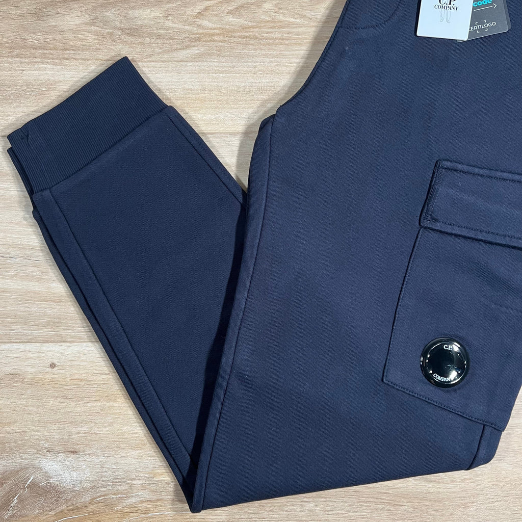 CP Company Diagonal Raised Lens Sweatpants in Navy