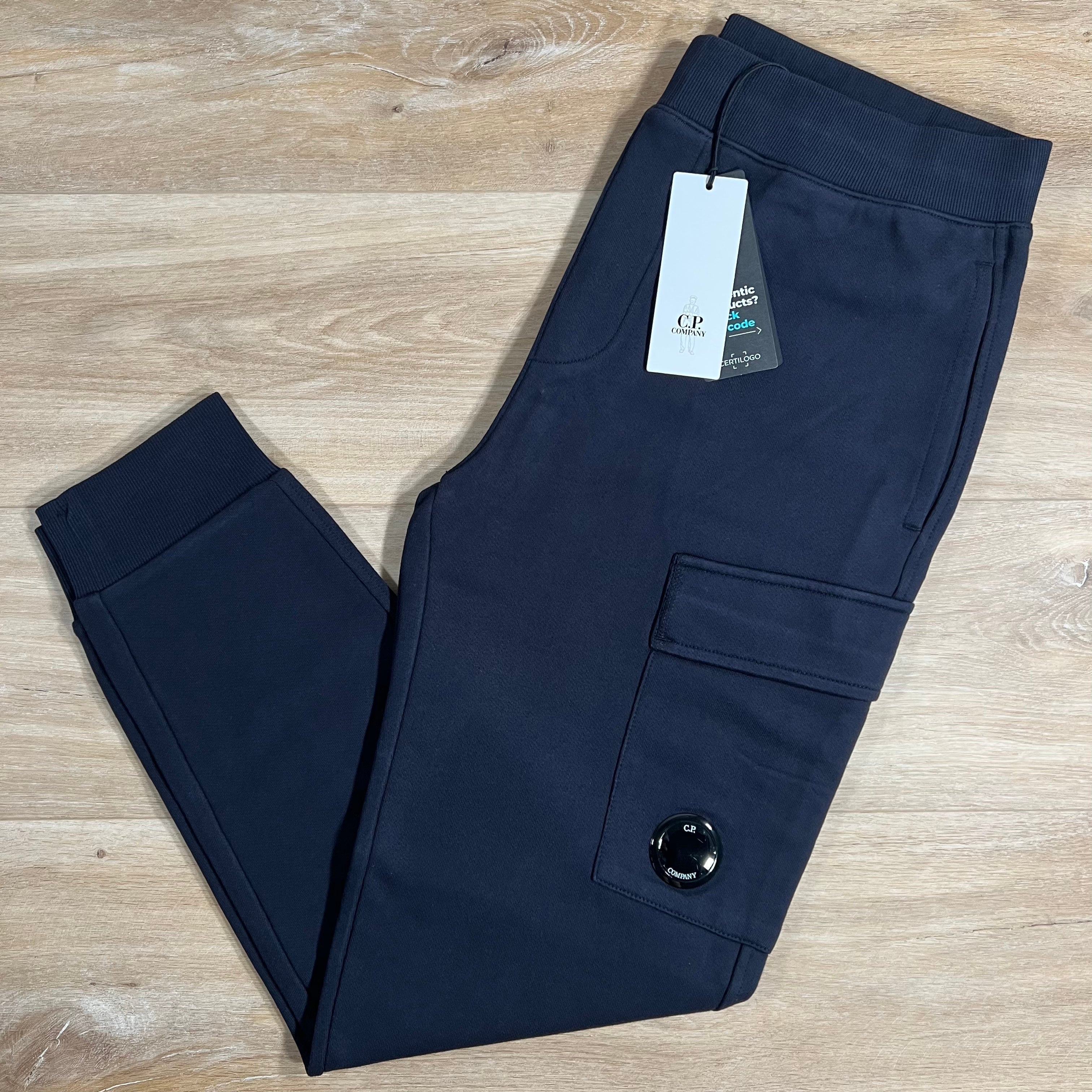 CP Company Diagonal Raised Lens Sweatpants in Navy