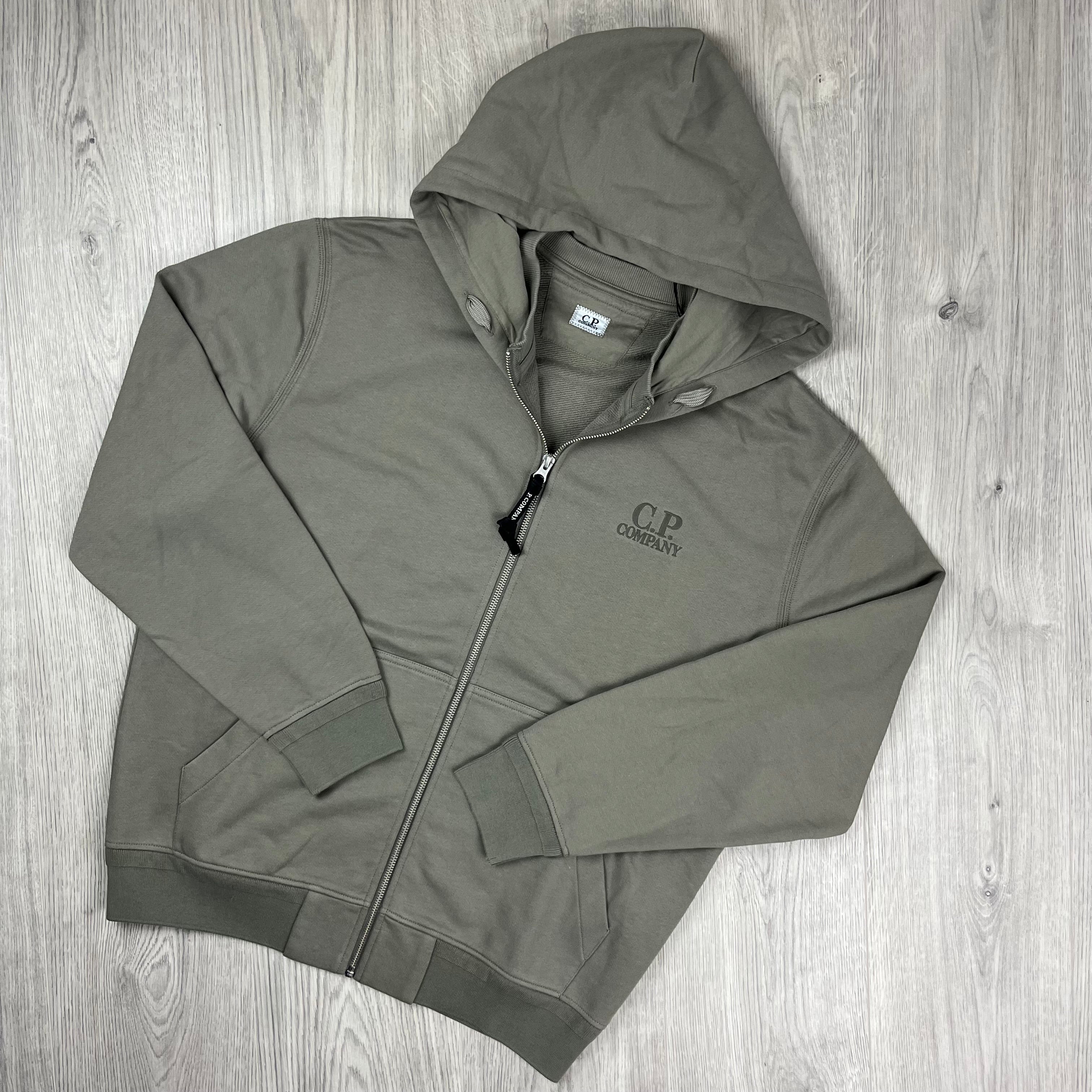CP Company Raised Fleece Zip Hoodie - Fallen Rock