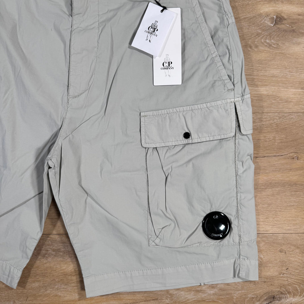 CP Company 50 Fili Stretch Cargo Shorts in Blue Fox - Grey