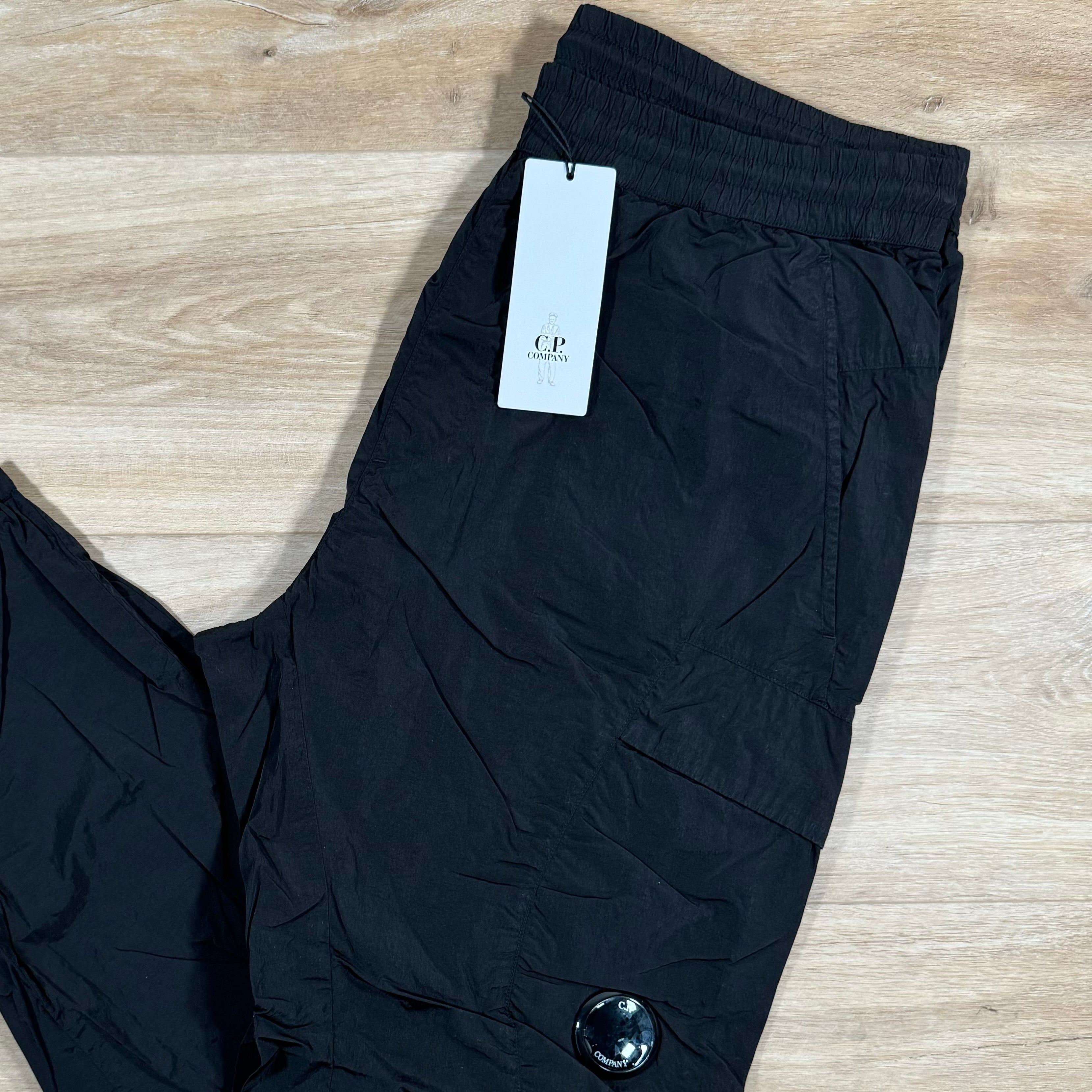 CP Company Chrome Nylon Cargo Pants in Black