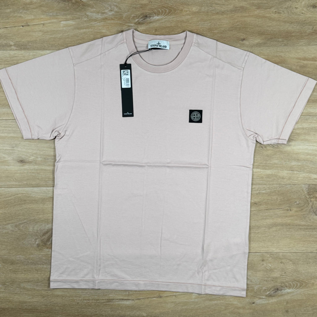 Stone Island Patch Logo T-Shirt in Antique Rose