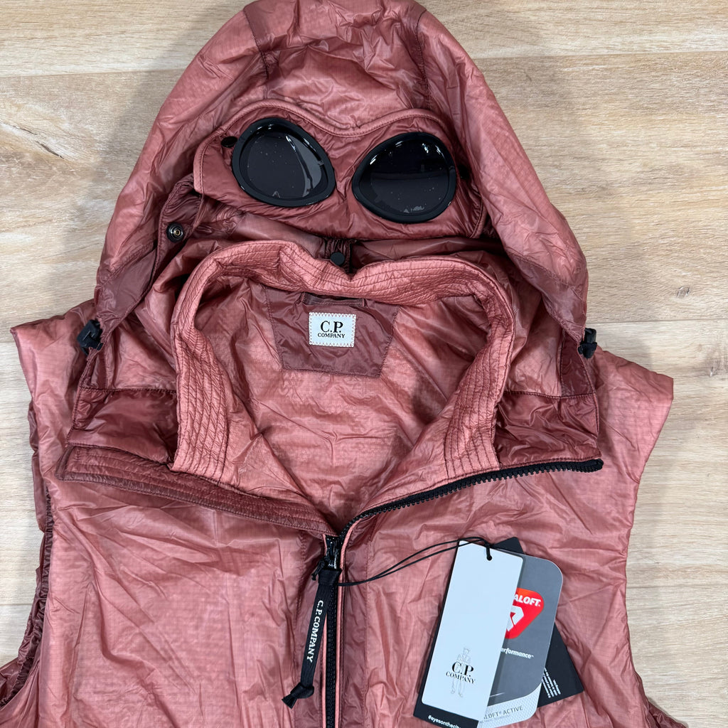 CP Company Nada Shell Primaloft Goggle Vest in Canyon Clay - Pink