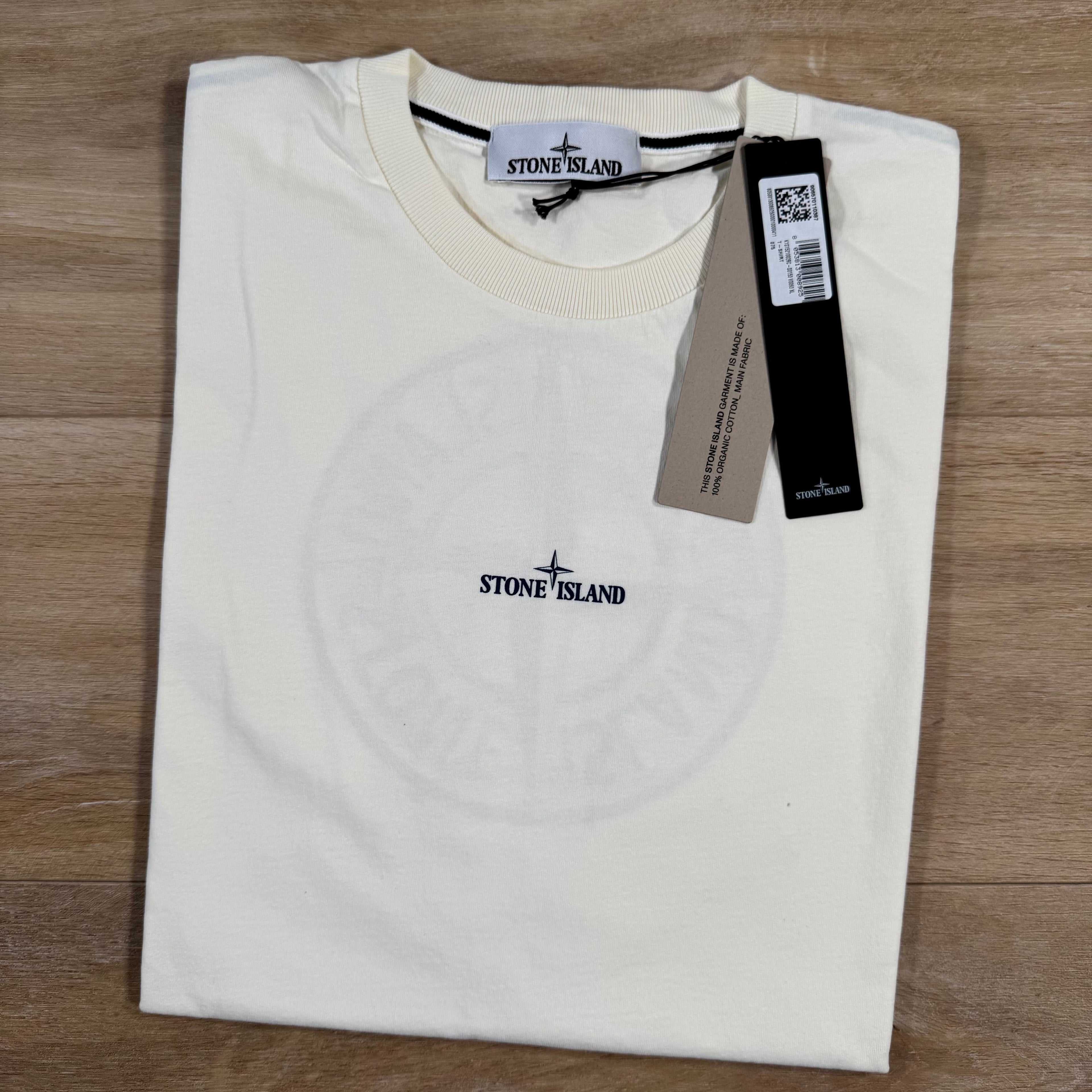 Stone Island Organic Cotton Compass Camo T-Shirt in Ivory