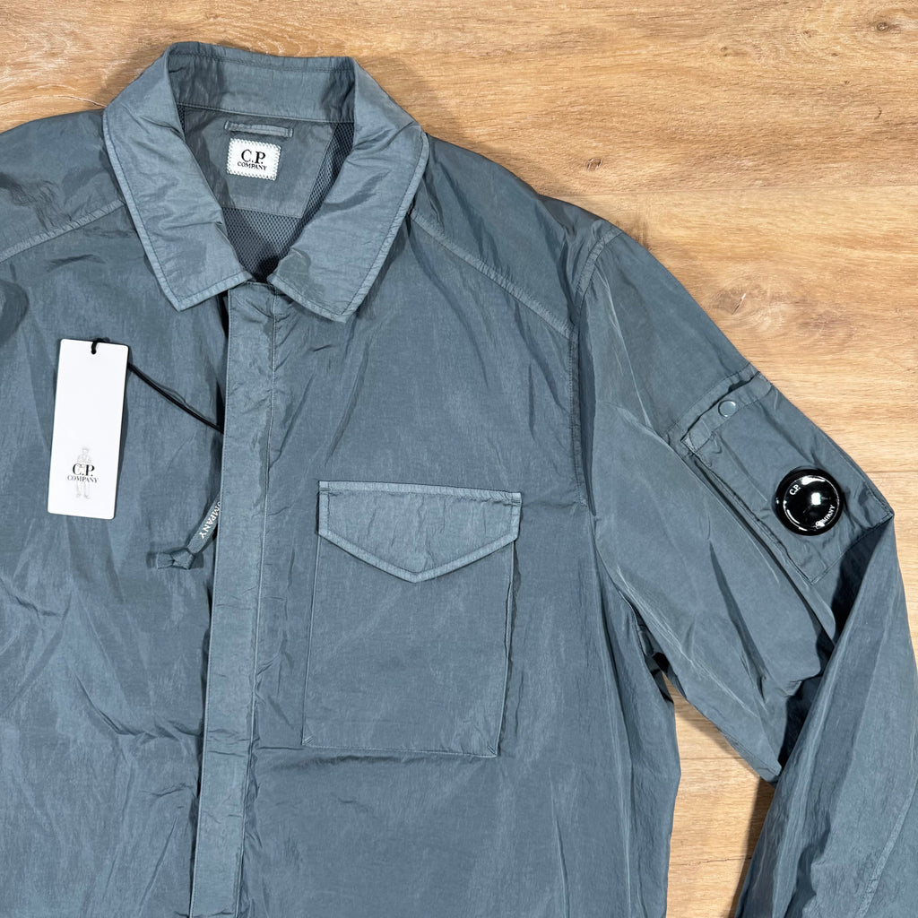 CP Company Chrome-R Lens Overshirt in Stormy Weather - Blue
