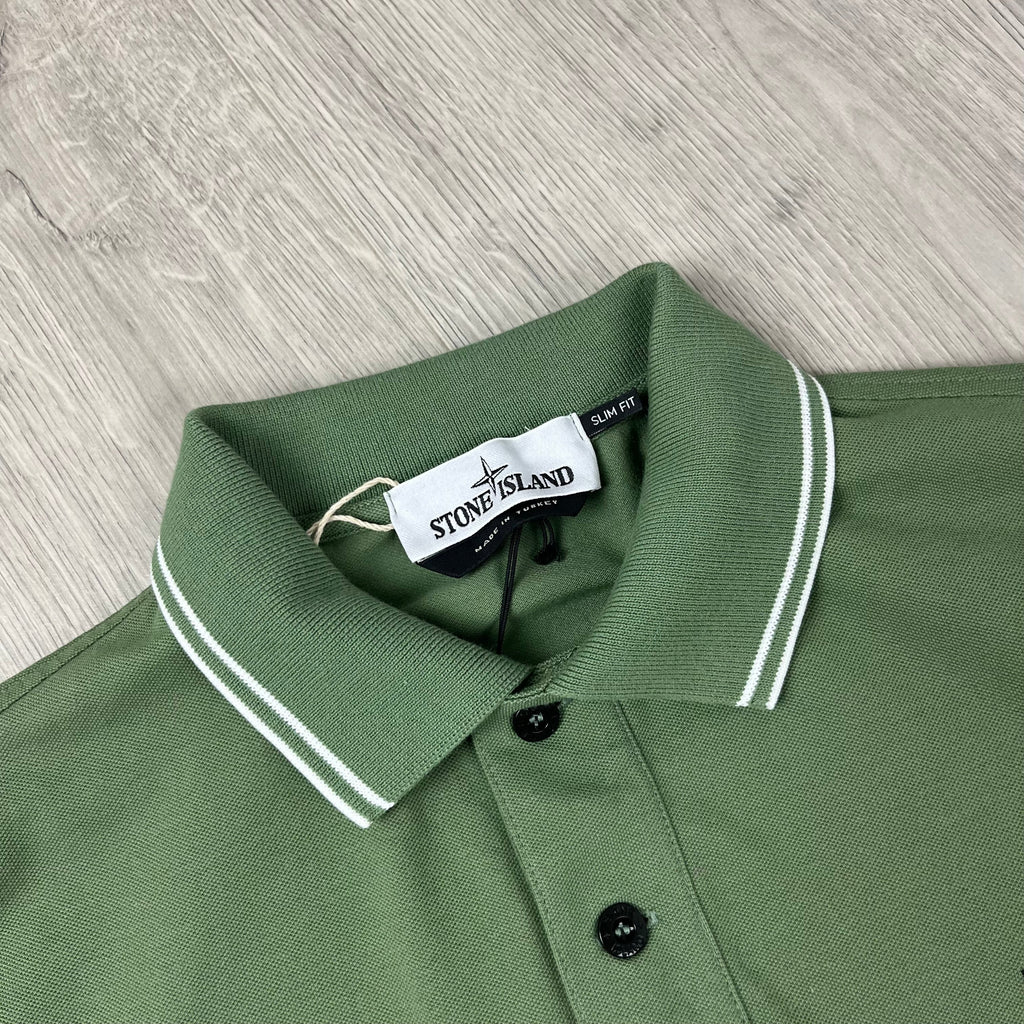 Stone Island Patch Polo Shirt - Olive Green