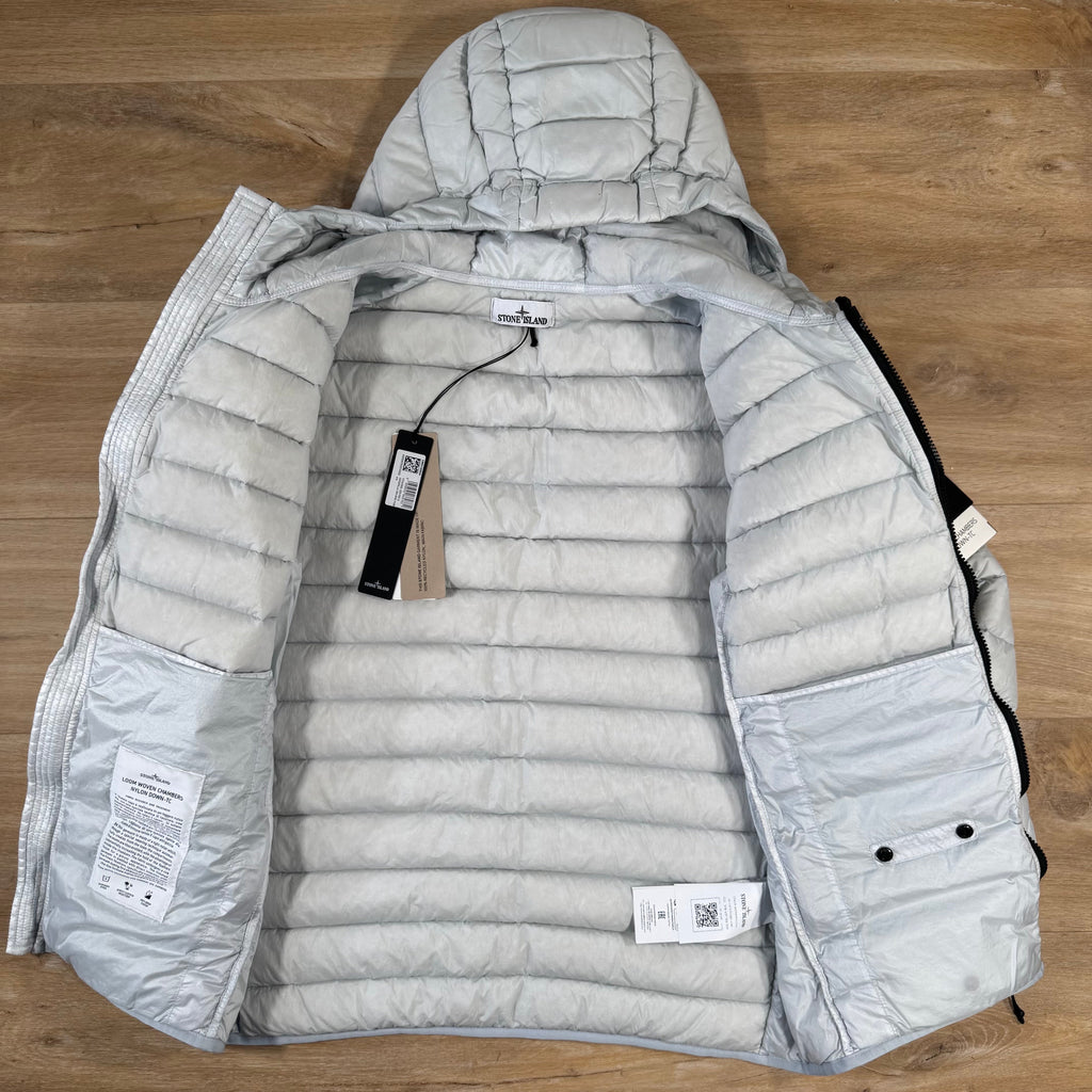 Stone Island Loom Woven Nylon Down-TC Jacket in Sky Blue