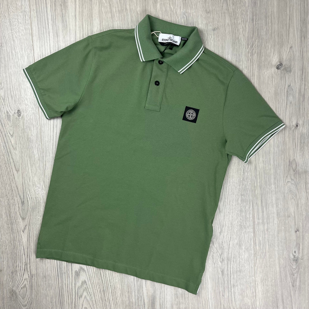 Stone Island Patch Polo Shirt - Olive Green