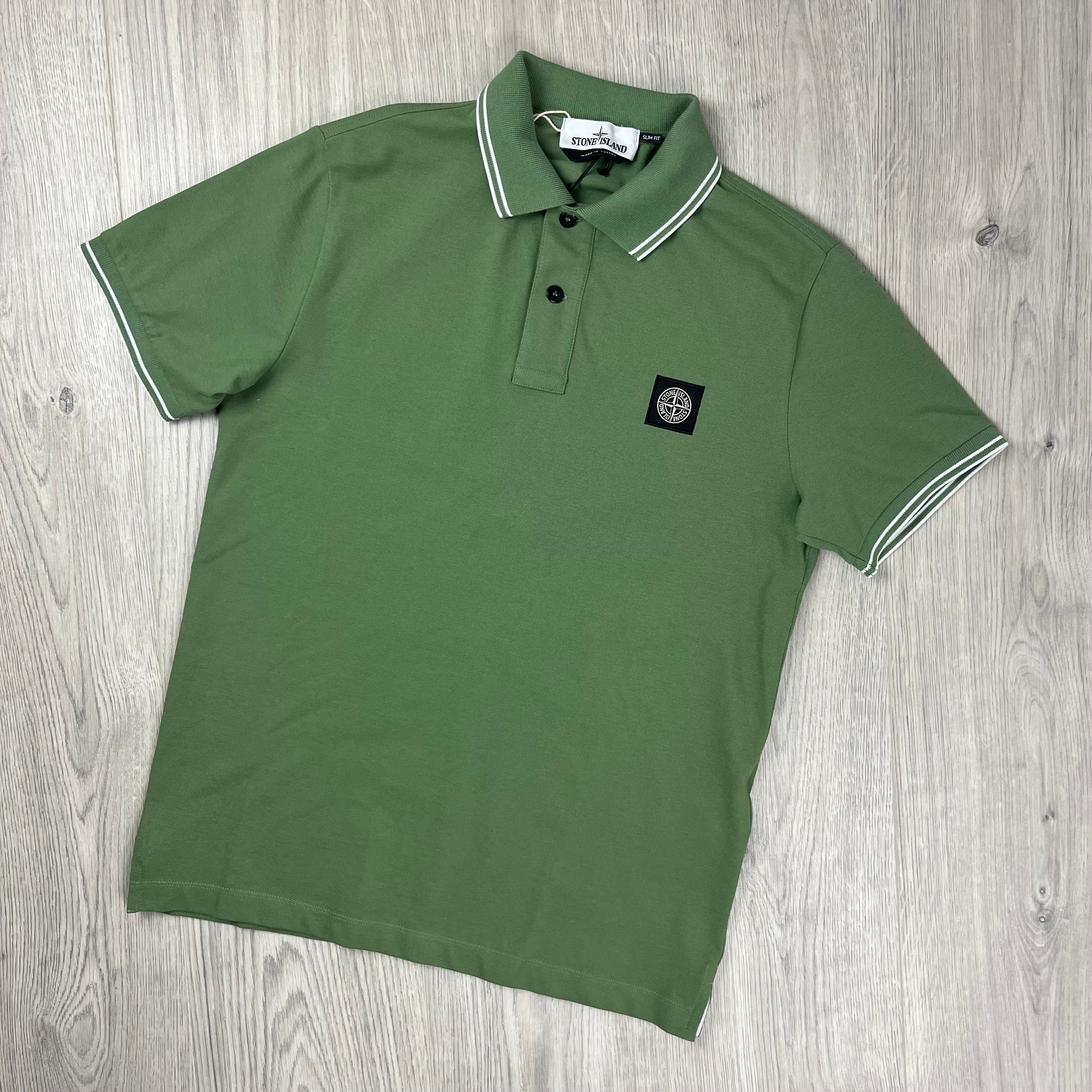 Stone Island Patch Polo Shirt - Olive Green