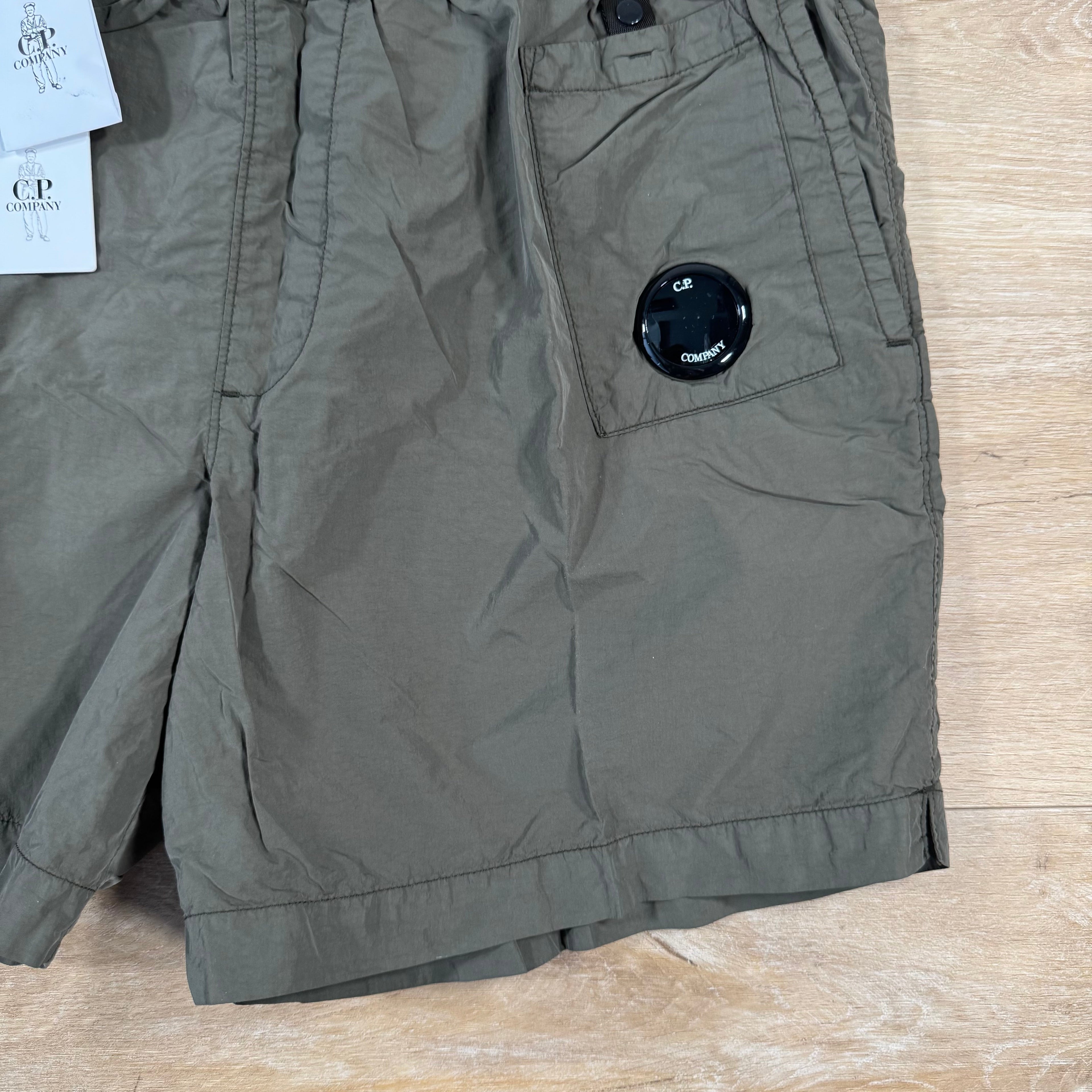 CP Company Flatt Nylon Lens Swim Shorts in Ivy Green