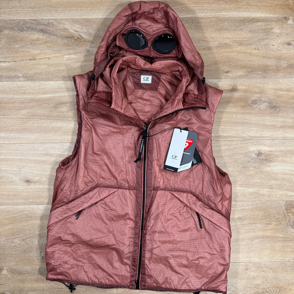 CP Company Nada Shell Primaloft Goggle Vest in Canyon Clay - Pink
