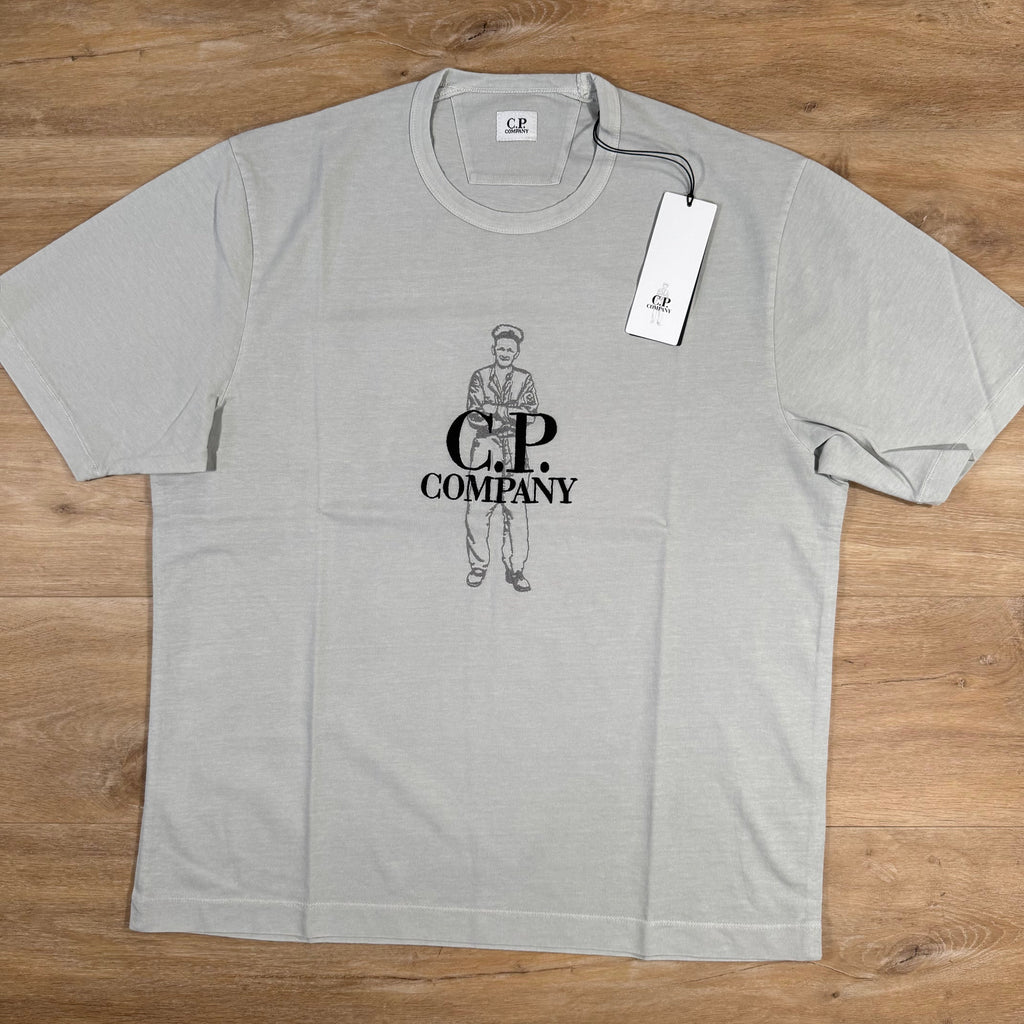 CP Company 1020 British Sailor T-Shirt in Blue Fox - Grey