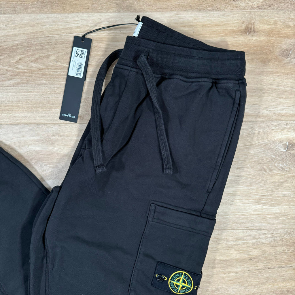 Stone Island Slim Fit Cargo Sweatpants in Black