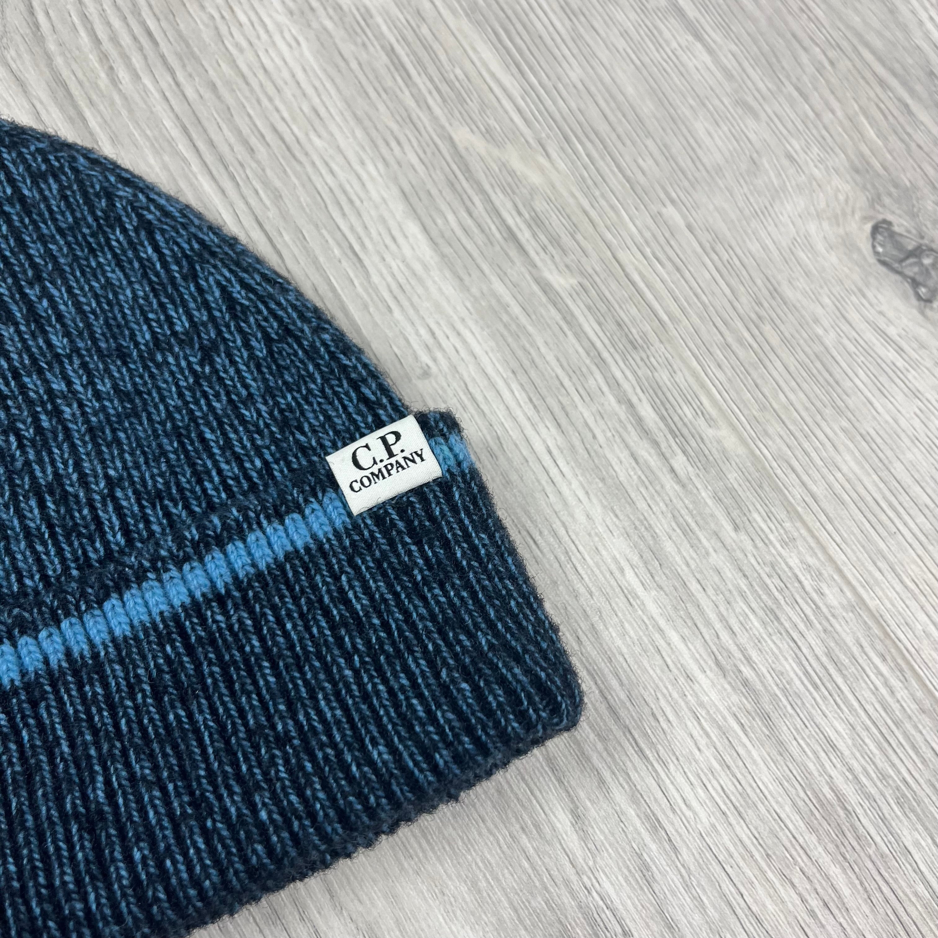 CP Company Patch Beanie - Aegean Blue