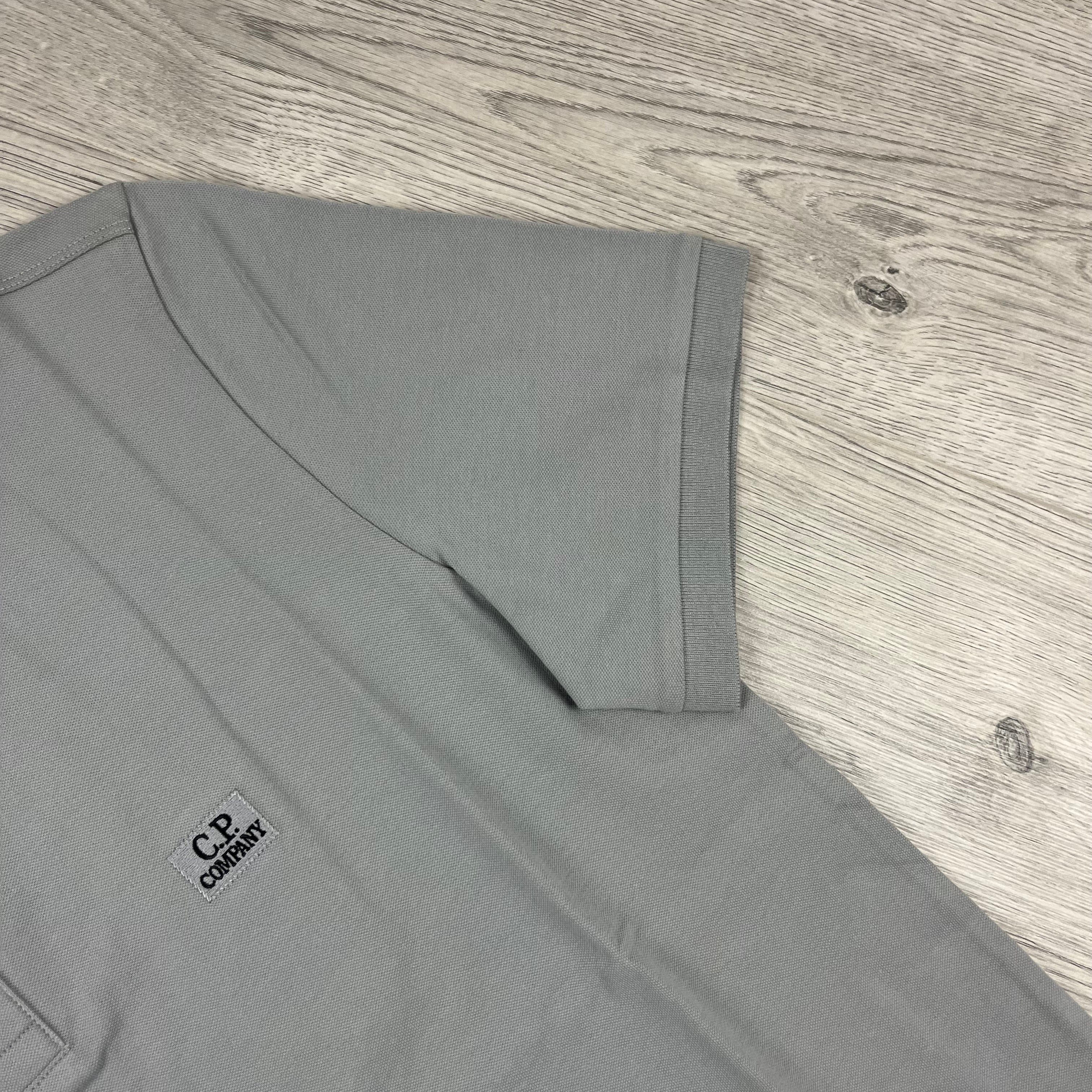 CP Company Piquet Polo Shirt - Drizzle