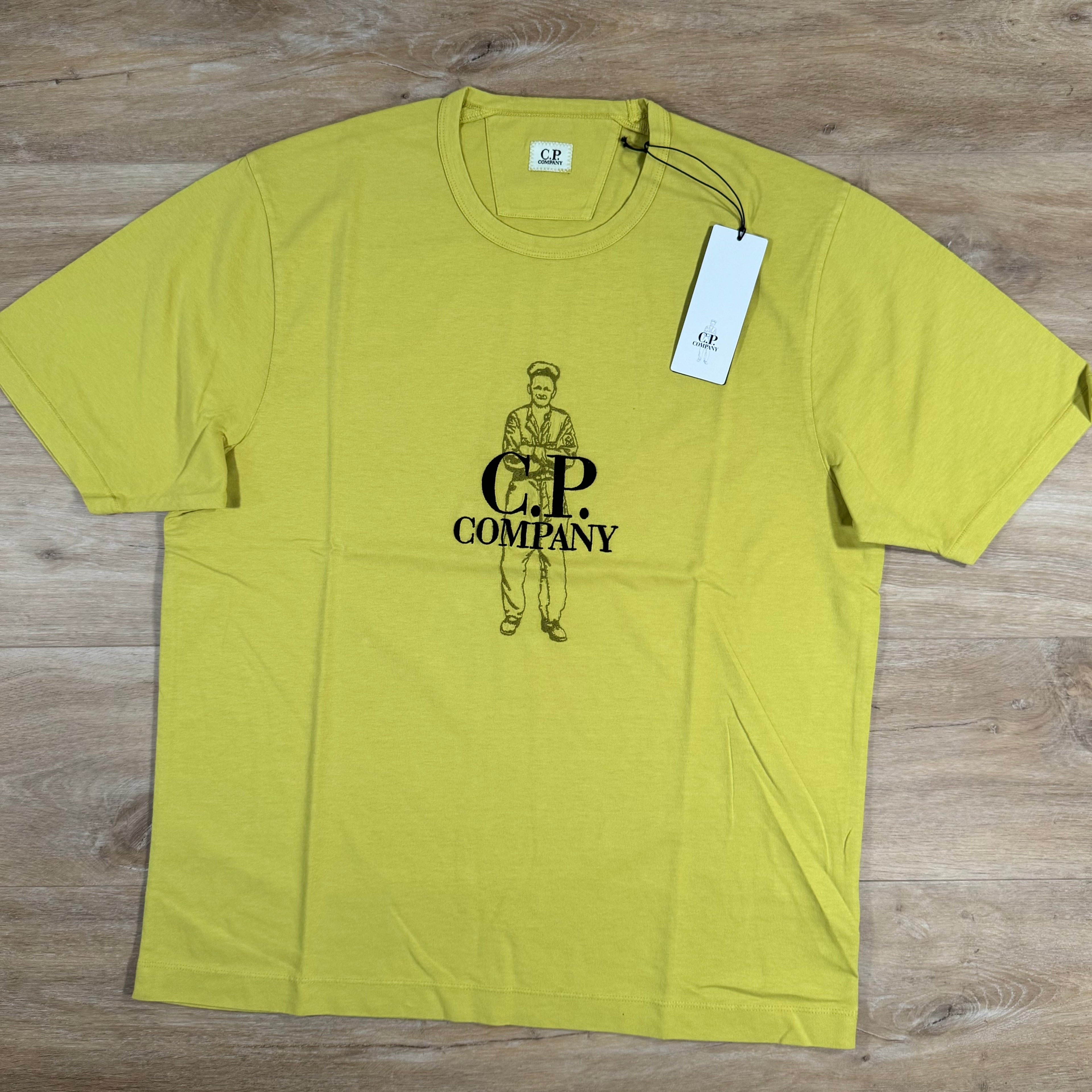 CP Company 1020 British Sailor T-Shirt in Cress Green - Yellow