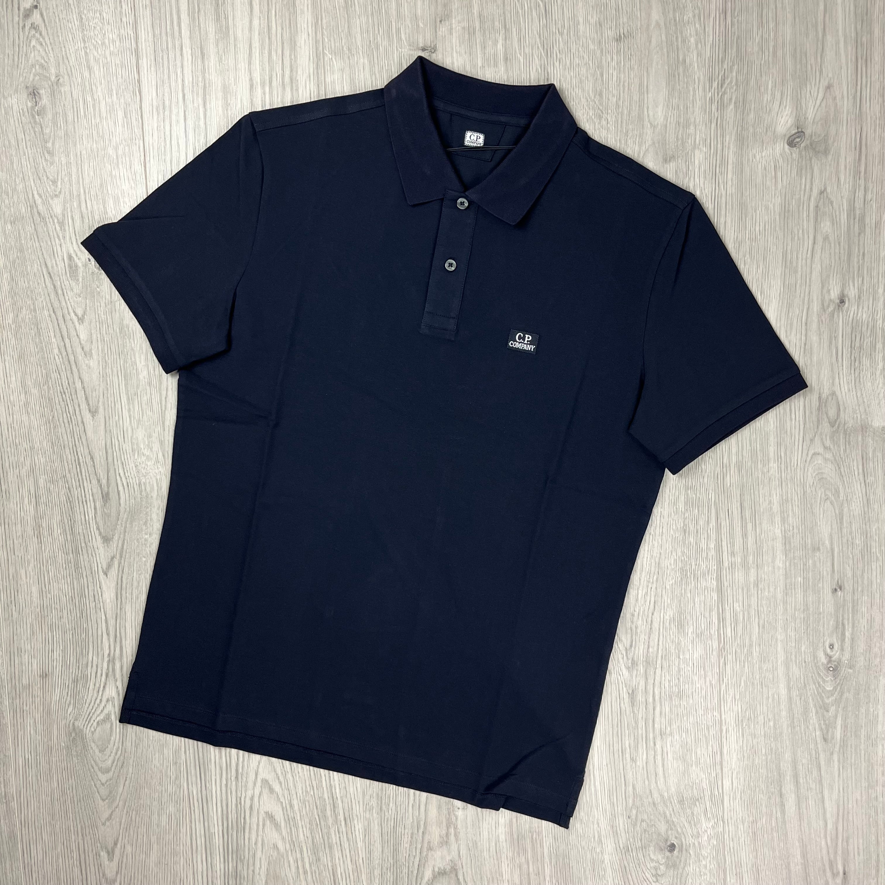 CP Company Piquet Polo Shirt - Navy