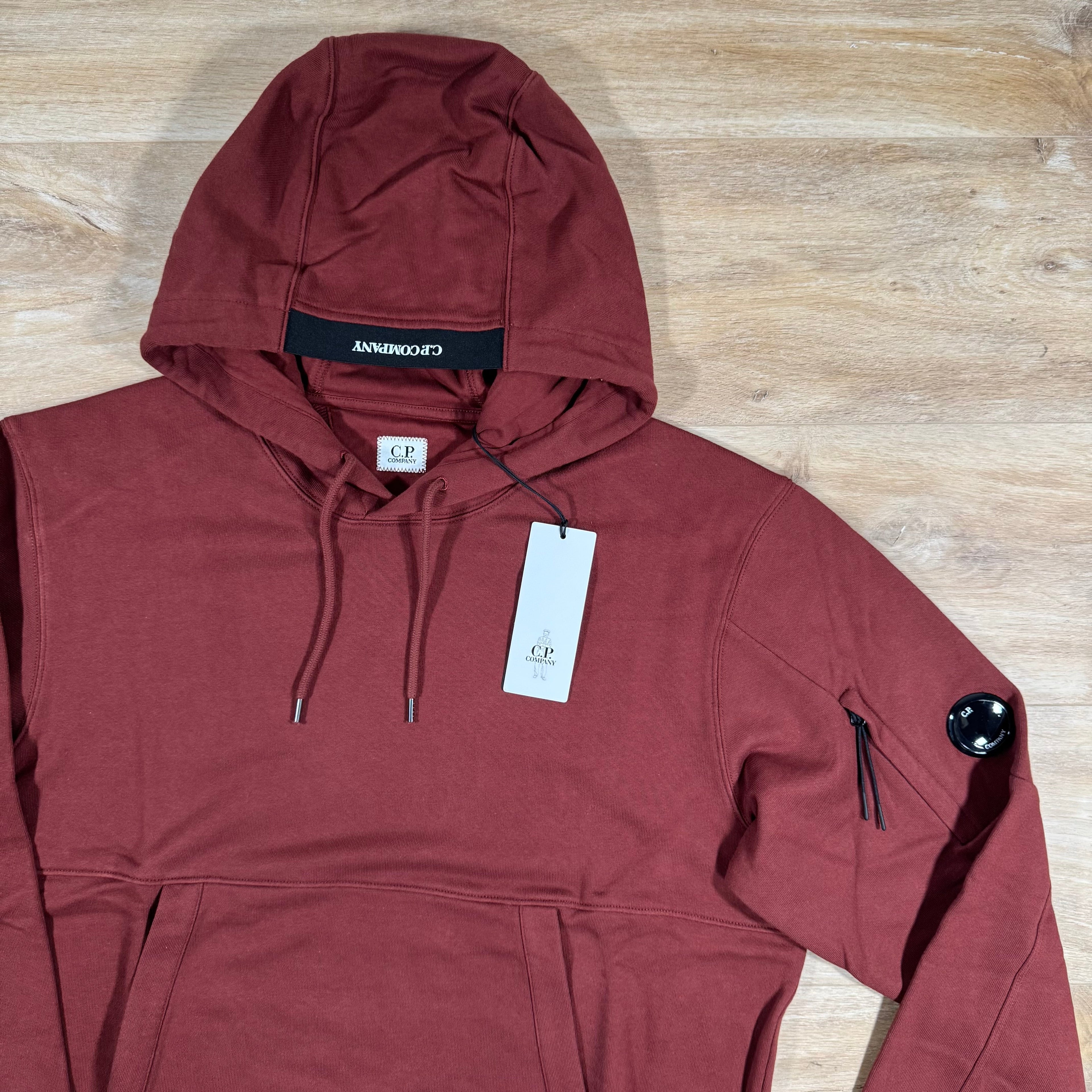 CP Company Diagonal Raised Fleece Lens Hoodie in Sable - Brown
