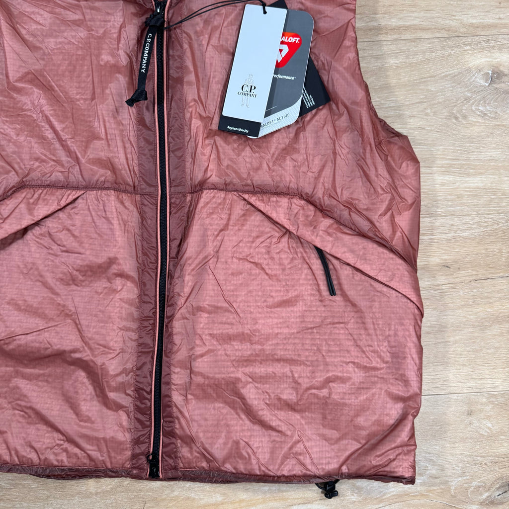 CP Company Nada Shell Primaloft Goggle Vest in Canyon Clay - Pink
