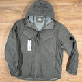 CP Company Chrome-R Hooded Zipped Lens Overshirt in Gunmetal