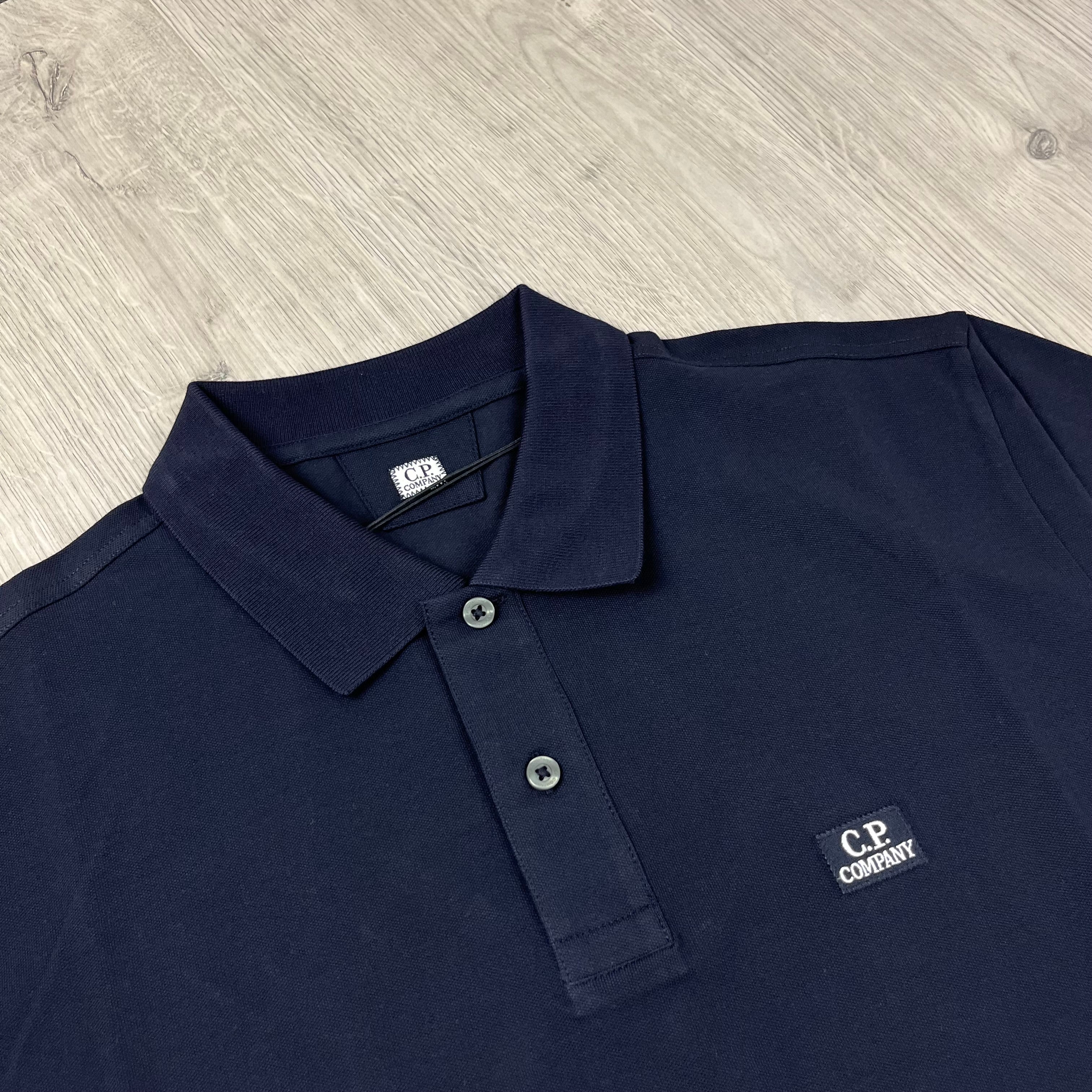 CP Company Piquet Polo Shirt - Navy