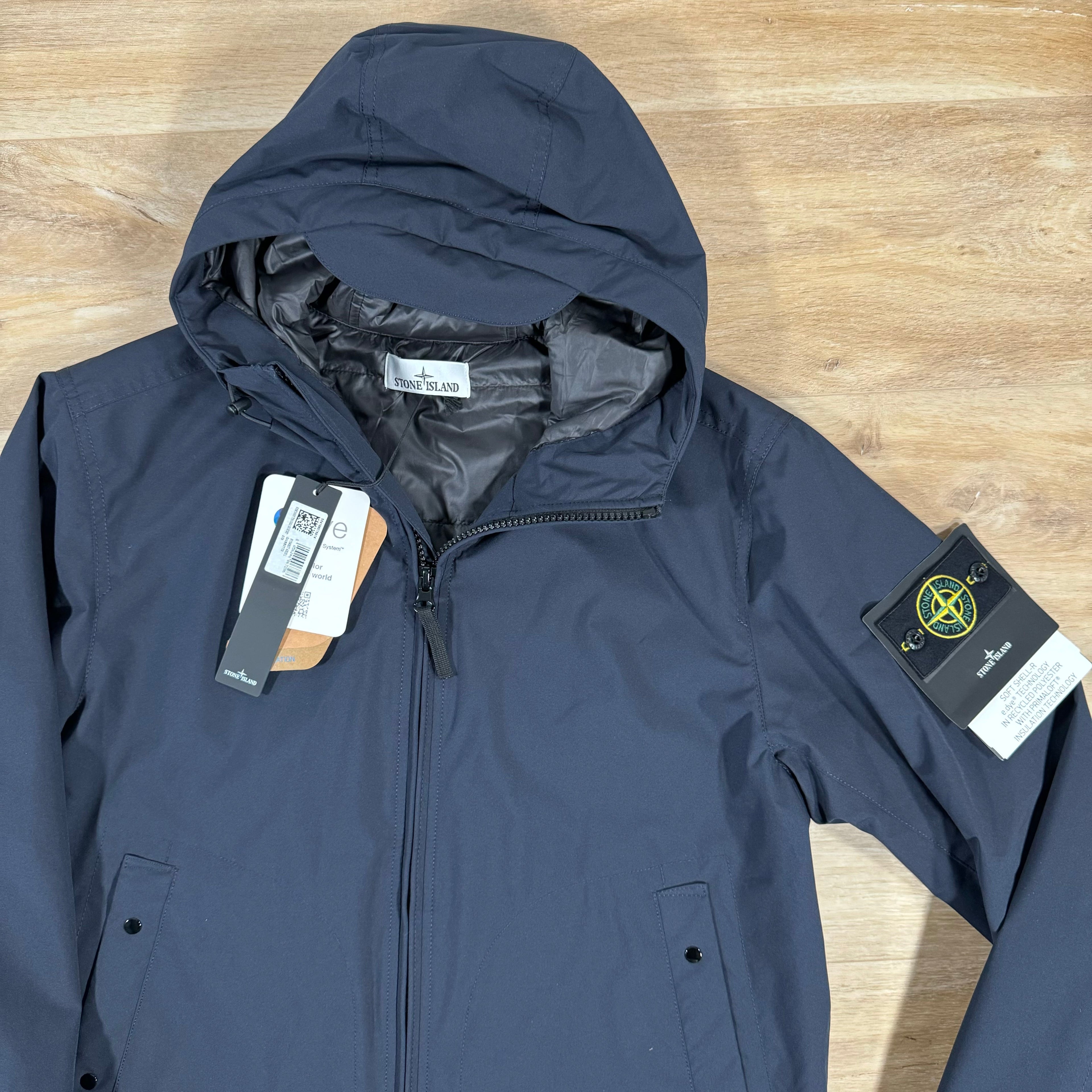 Stone Island Soft Shell-R Jacket with Primaloft Insulation in Navy