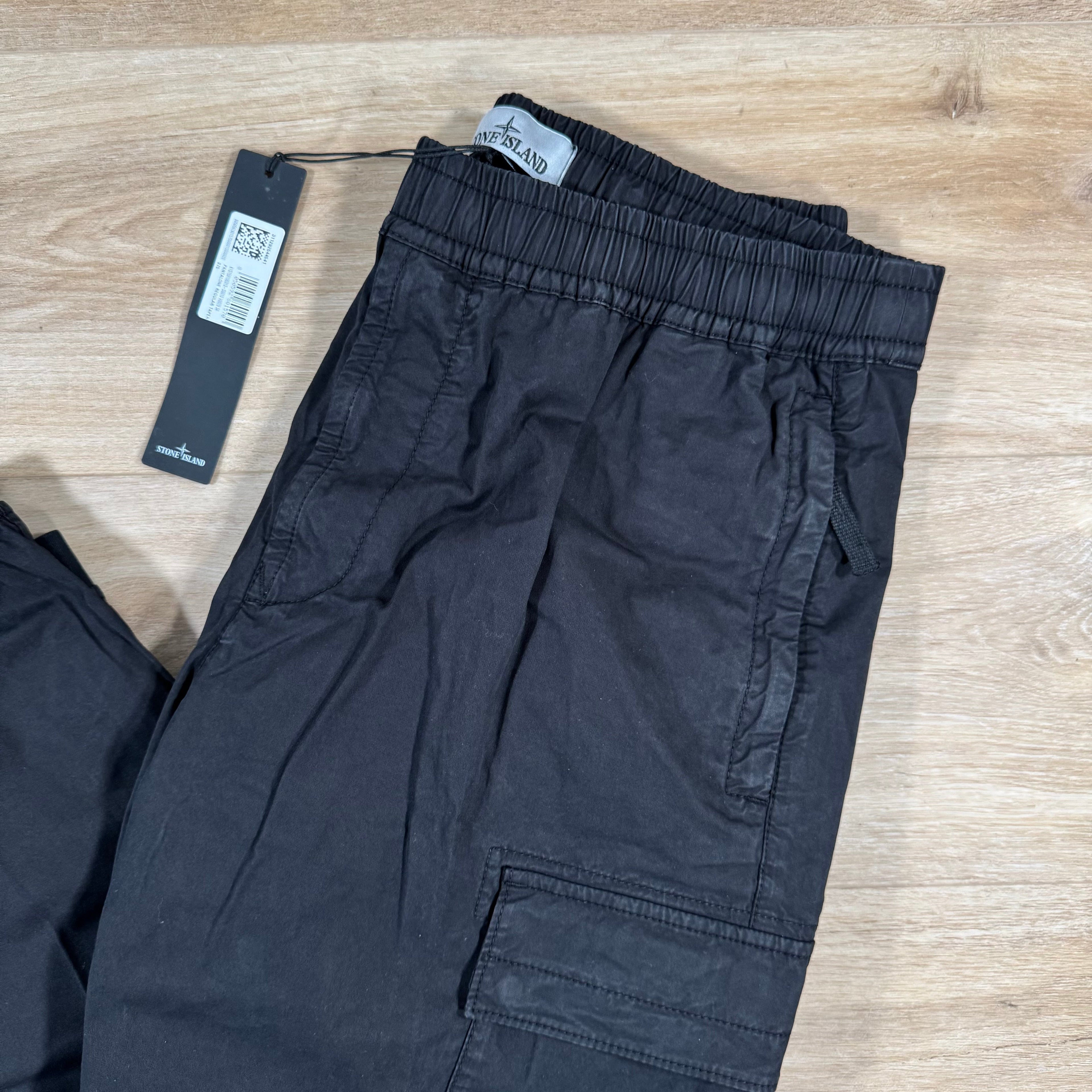 Stone Island Supima Twill Stretch-TC Cargo Pants in Black