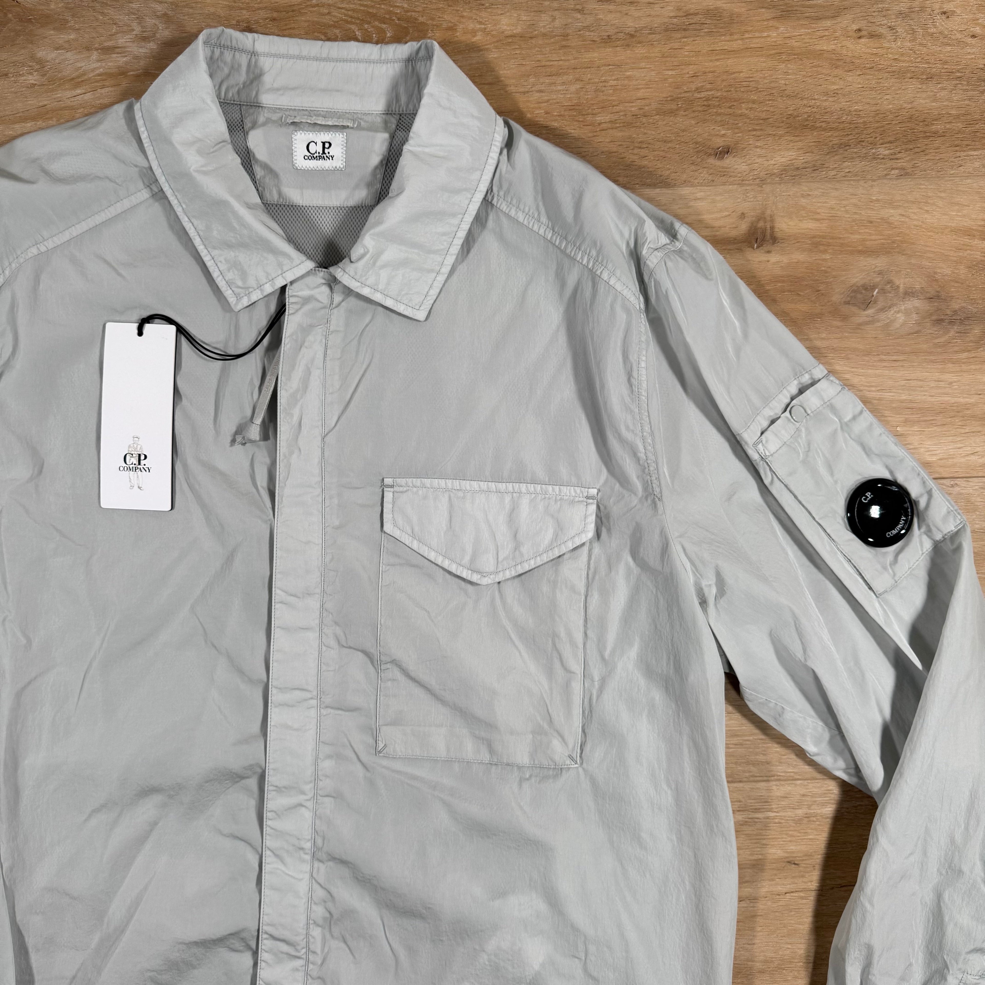 CP Company Chrome-R Lens Overshirt in Blue Fox - Grey