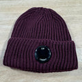 CP Company Extra Fine Merino Wool Lens Beanie in Potent Purple