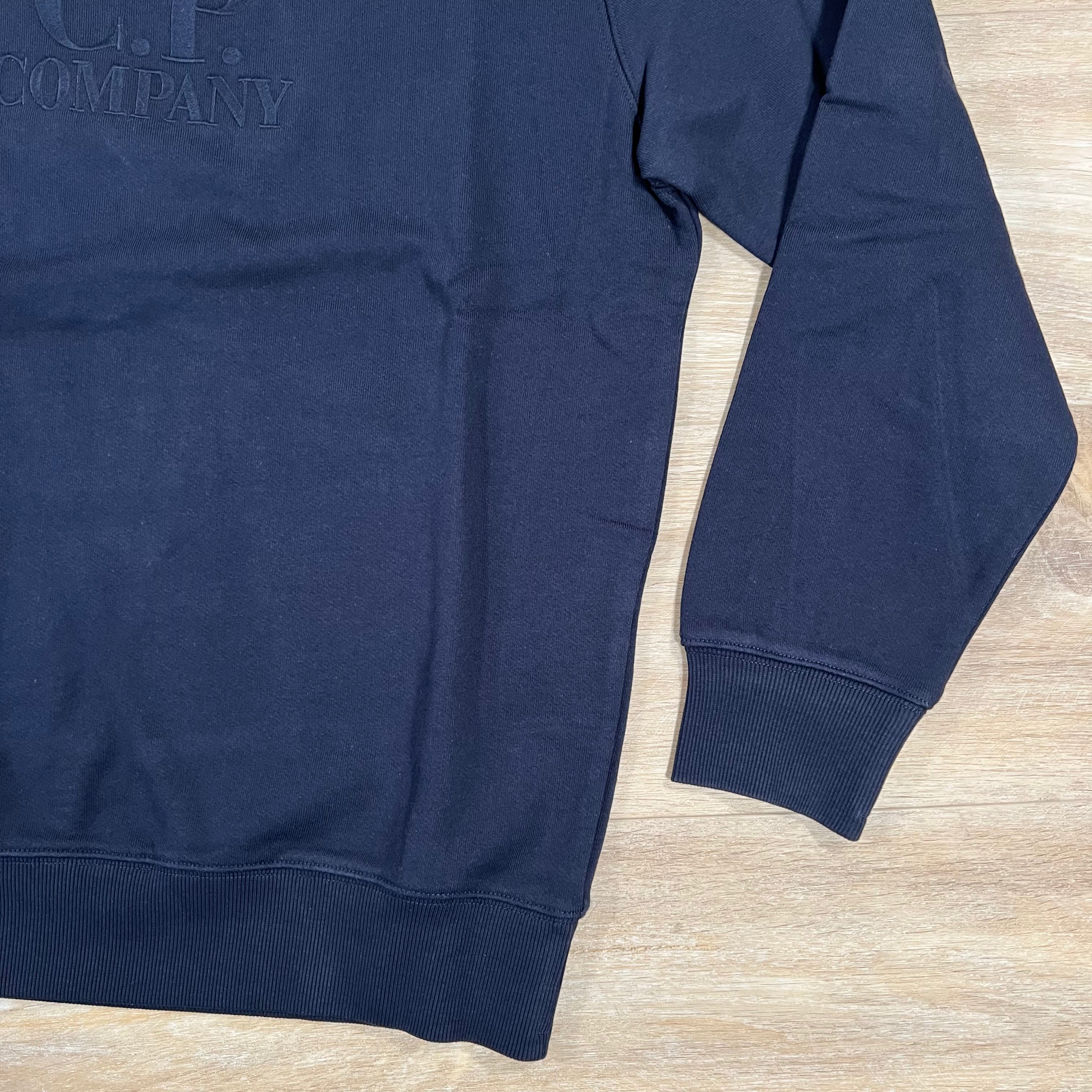 CP Company Diagonal Raised Logo Sweatshirt in Navy