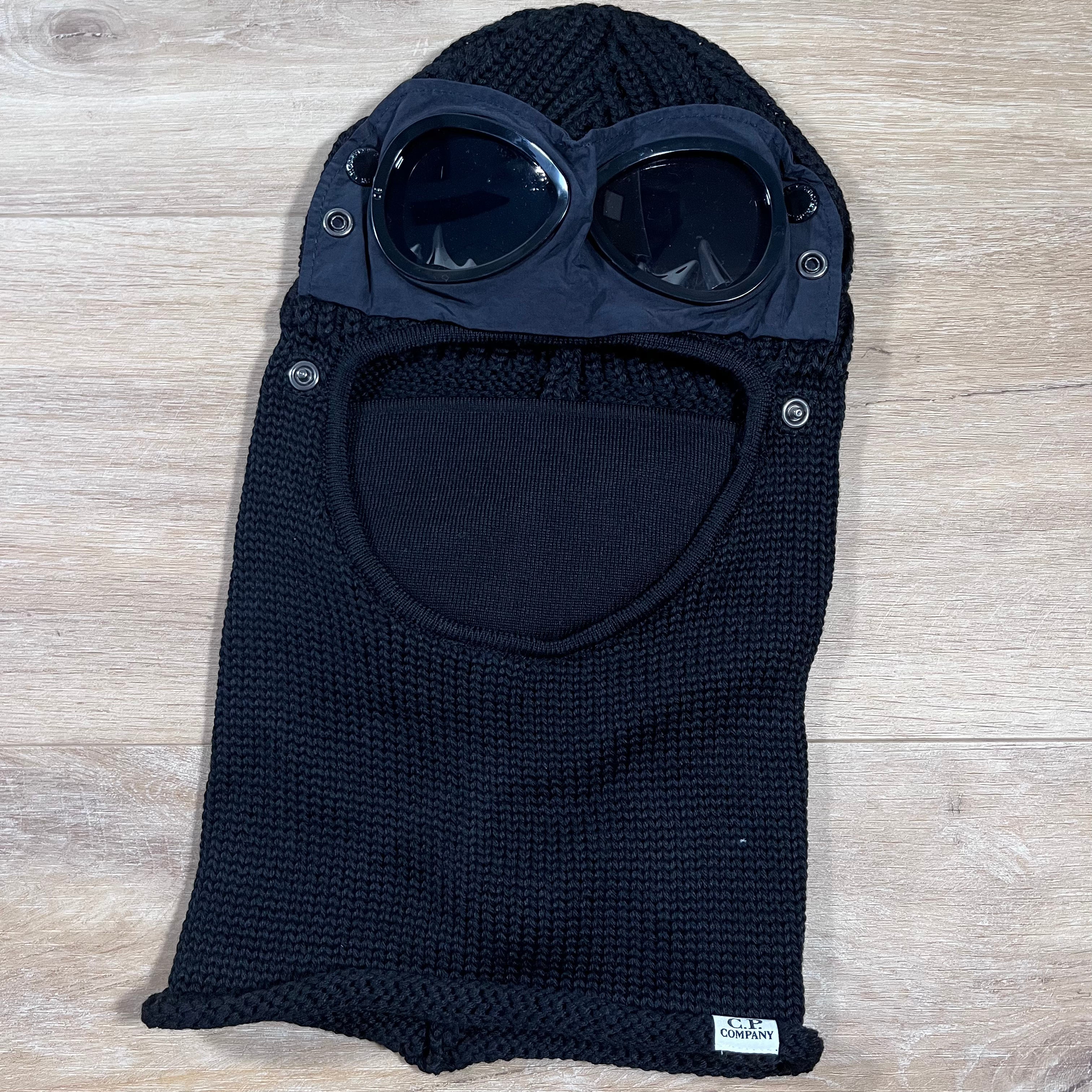 CP Company Merino Wool Goggle Balaclava in Black