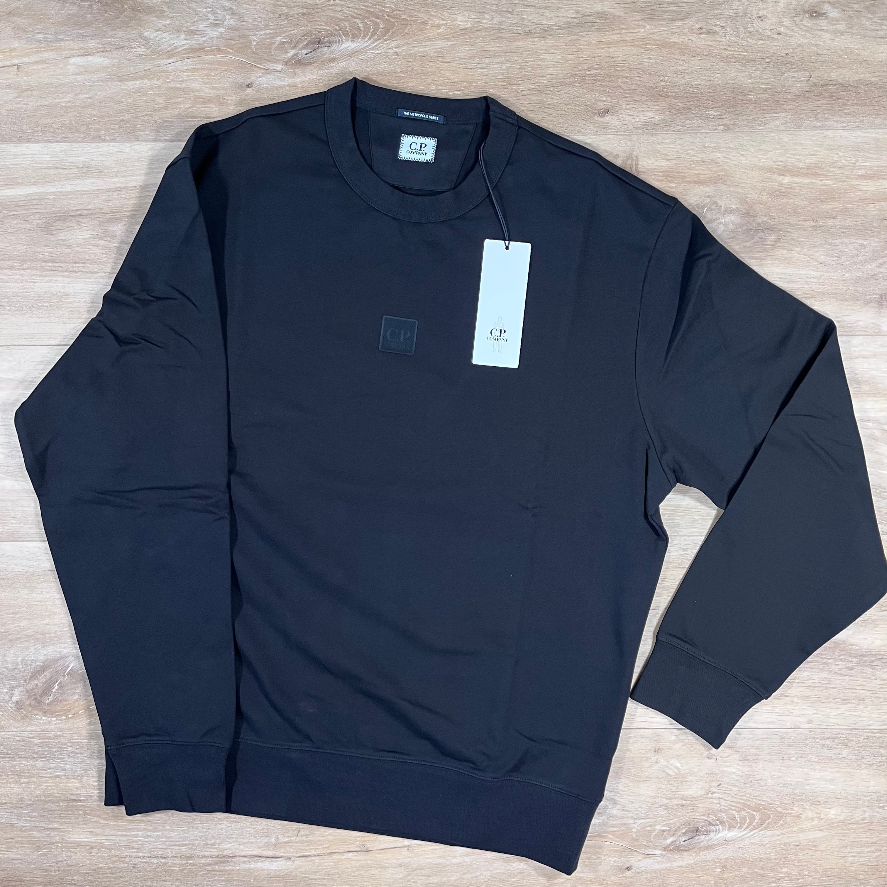 CP Company Metropolis Crewneck Fleece Sweatshirt in Black