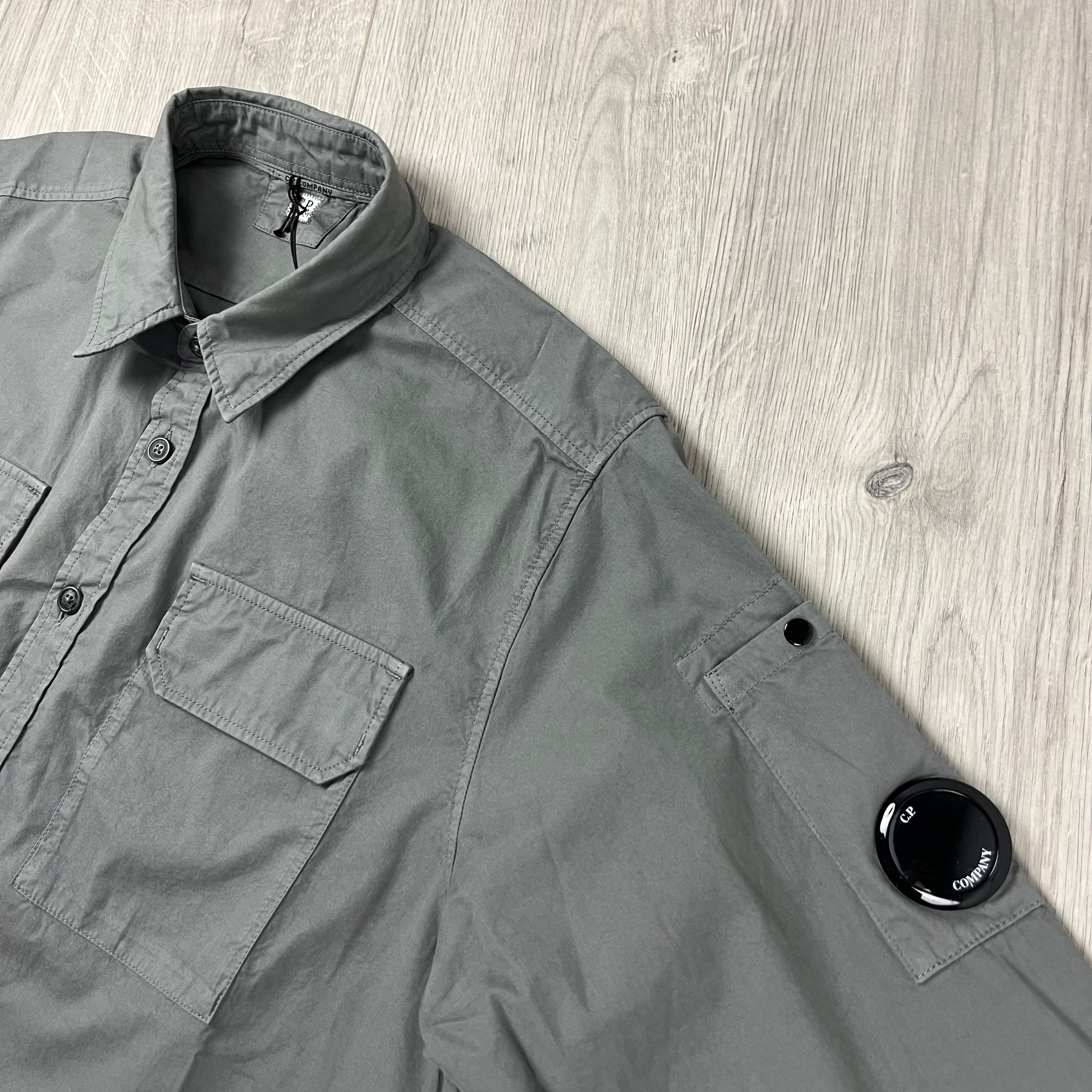 CP Company Button Overshirt - Smoked Pearl