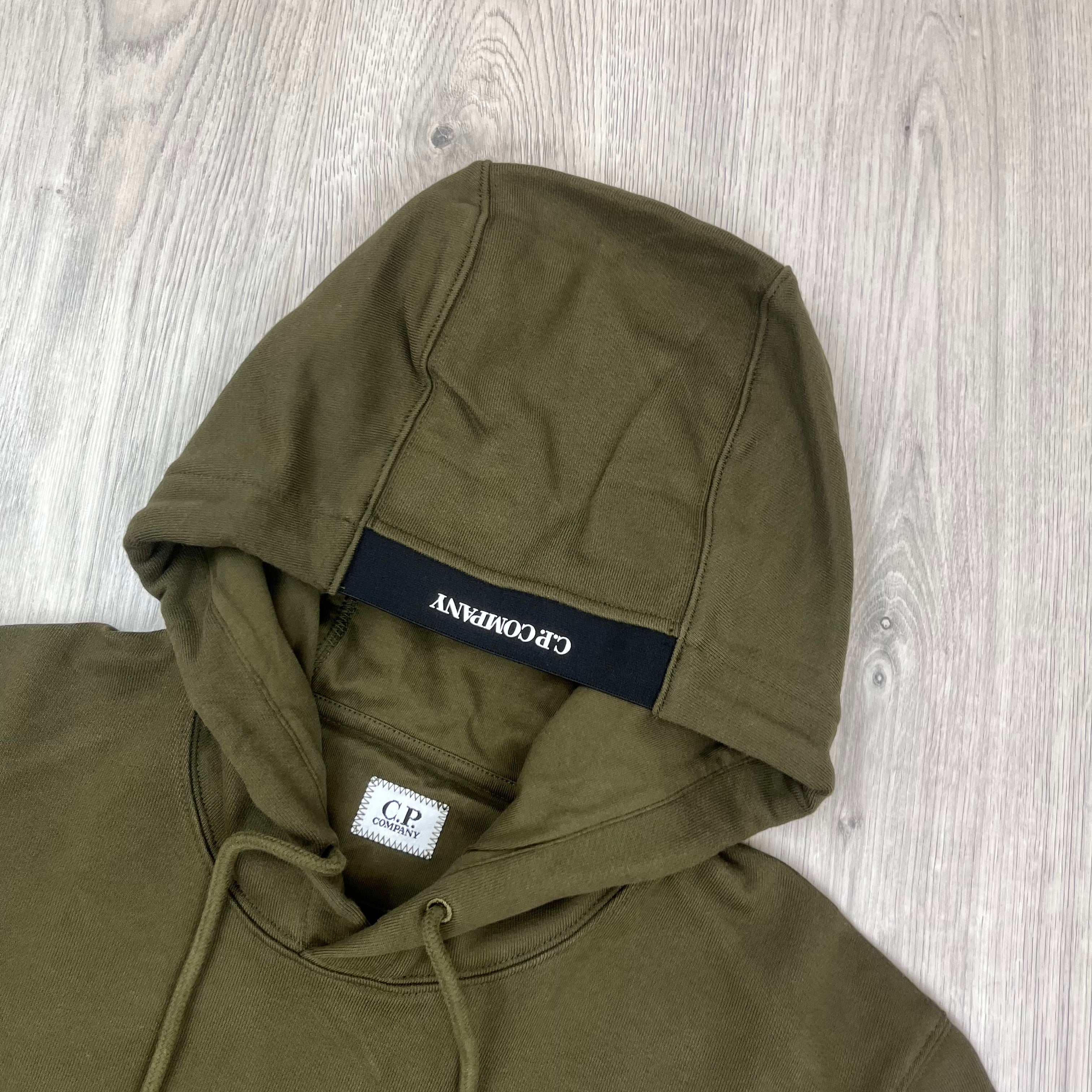 CP Company Raised Fleece Hoodie - Ivy Green