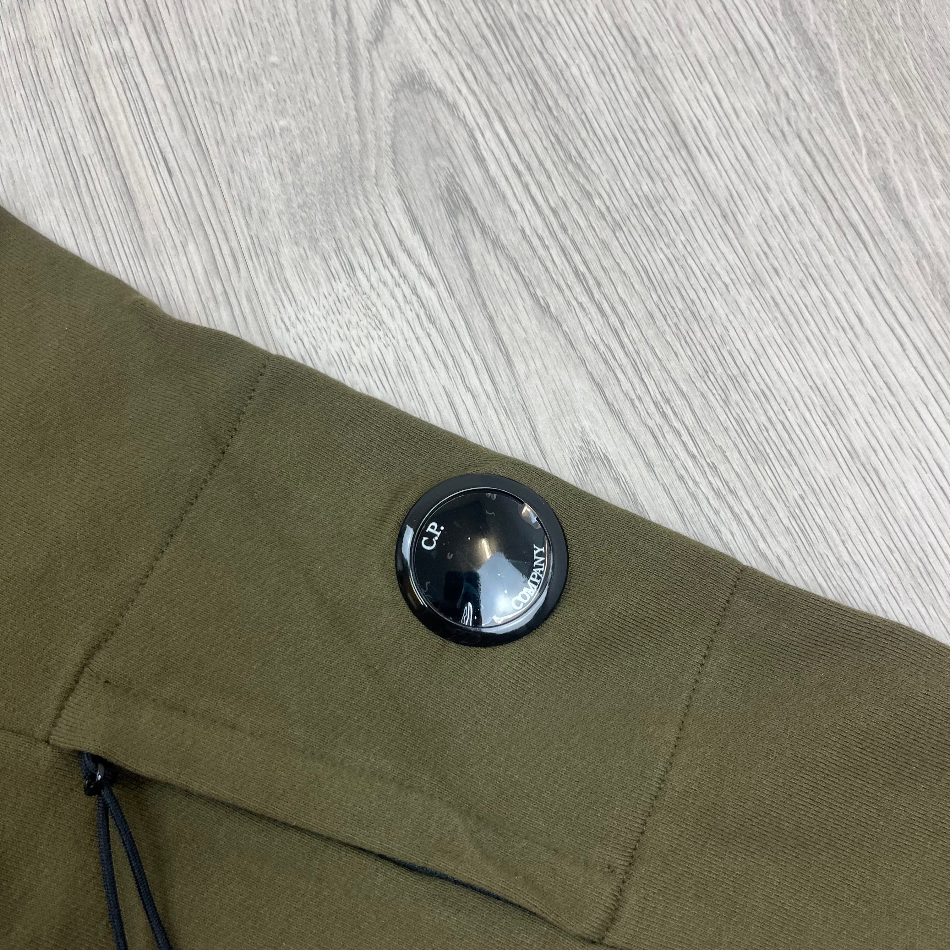 CP Company Raised Fleece Hoodie - Ivy Green